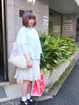 「keisuke kanda（ケイスケカンダ）のアイテム（スカート）」を使った、にゅるさん（レディース・153cm）の夏コーディネート