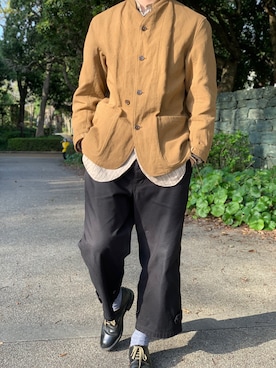 「FRANK LEDER(フランクリーダー)のアイテム(シャツ/ブラウス)」を使った、よーへーさん(メンズ・173cm)の春コーディネート