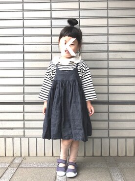 「ベルクロ」｜「アイテム（ワンピース/ドレス）」を使った、kaaam*さん（キッズ・100cm）の夏コーディネート