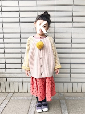 「アイテム（スカート）」を使った、kaaam*さん（キッズ・100cm）の秋コーディネート