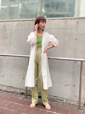 「ピスタチオ」｜「アイテム（キャミソール）」を使った、shibuya   mioさん（レディース・152cm）の春コーディネート