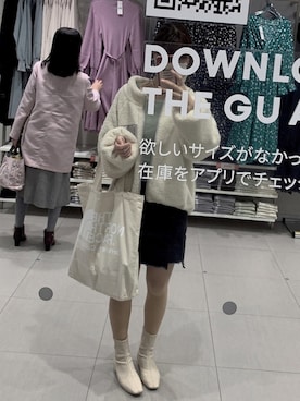「earth music&ecology（アースミュージックアンドエコロジー）のスクエアリブニットプルオーバー ＊（ニット/セーター）」を使った、Suuuさん（レディース・165cm）の冬コーディネート