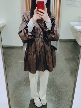 「one after another NICE CLAUP（ワンアフターアナザーナイスクラップ）のアイテム（チュニック）」を使った、Suuuさん（レディース・165cm）の春コーディネート