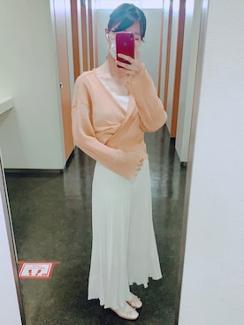 「one after another NICE CLAUP（ワンアフターアナザーナイスクラップ）のアイテム（バレエシューズ、ゴールド系）」を使った、Suuuさん（レディース・165cm）の夏コーディネート