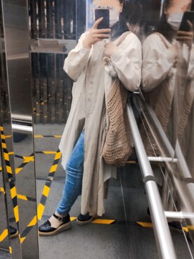 「eight sixty（エイト・シックスティ）のアイテム」を使った、熊圆滚滚さん（レディース・155cm）の春コーディネート