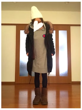 「UGG」｜「アイテム（モッズコート）」を使った、kana☻✧✧さん（レディース・158cm）の冬コーディネート