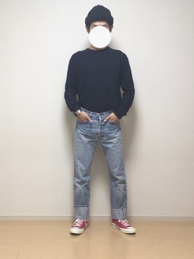 「AURALEE」｜「アイテム（ニットキャップ/ビーニー）」を使った、らりるさん（メンズ・168cm）の秋コーディネート