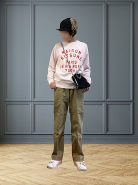 「THE SHINZONE（ザ　シンゾーン）のハイウエストチノパンツ（チノパンツ）」を使った、MoossaaNさん（レディース・160cm）の秋コーディネート