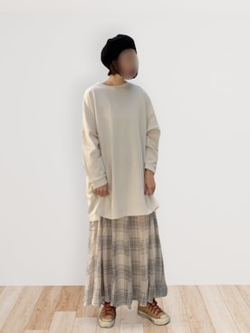 「coca（coca）（コカ）のアイテム（ハンチング/ベレー帽）」を使った、MoossaaNさん（レディース・157cm）の春コーディネート