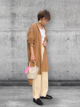 Zara ザラ のシャツワンピース ブラウン系 を使ったレディース人気ファッションコーディネート Wear
