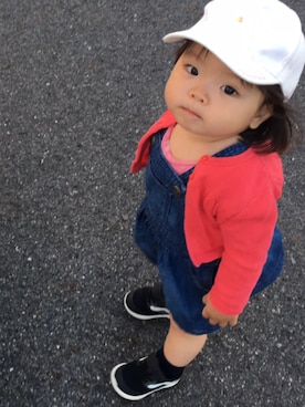 「babygap」｜「アイテム（ジャンパースカート）」を使った、Camelliaさん（キッズ・80cm）の夏コーディネート