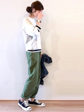 「CONVERSE（コンバース）のCONVERSE コンバース ジャック パーセル / JACK PURCEL（スニーカー）」を使った、たろ☺︎さん（レディース・165cm）の春コーディネート