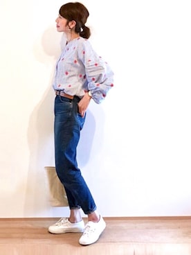 「SUPERGA（スペルガ）のアイテム」を使った、たろ☺︎さん（レディース・165cm）の春コーディネート