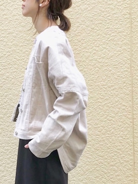 「SENSE OF PLACE by URBAN RESEARCH（センスオブプレイスバイアーバンリサーチ）のアイテム（ノーカラージャケット）」を使った、たろ☺︎さん（レディース・165cm）の秋コーディネート