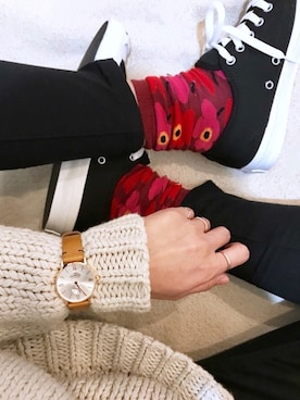 「Orobianco（オロビアンコ）のアイテム（腕時計）」を使った、たろ☺︎さん（レディース・165cm）の冬コーディネート