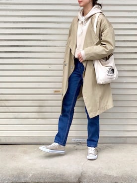 「mercibeaucoup,（メルシーボークー）のアイテム（ジャケット/アウター）」を使った、たろ☺︎さん（レディース・165cm）の春コーディネート