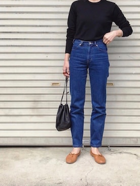 「Moname（モナーム）のアイテム（パンツ）」を使った、たろ☺︎さん（レディース・165cm）の春コーディネート