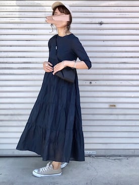 「アイテム（バングル/リストバンド、ホワイト系）」を使った、たろ☺︎さん（レディース・165cm）の夏コーディネート