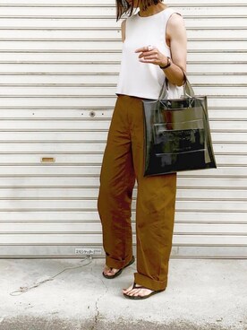 「ビーサン」｜「アイテム（腕時計）」を使った、たろ☺︎さん（レディース・165cm）の夏コーディネート