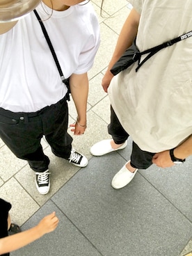「アイテム（バングル/リストバンド、ホワイト系）」を使った、たろ☺︎さん（レディース・165cm）の夏コーディネート