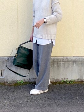 「FOSSIL（フォッシル）のアイテム（ショルダーバッグ）」を使った、たろ☺︎さん（レディース・165cm）の秋コーディネート