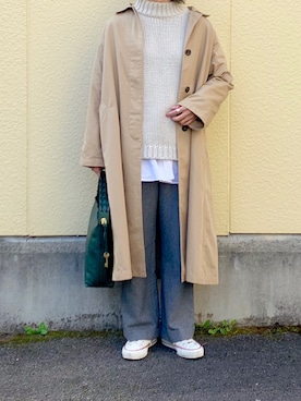 「FOSSIL（フォッシル）のアイテム（ショルダーバッグ）」を使った、たろ☺︎さん（レディース・165cm）の冬コーディネート