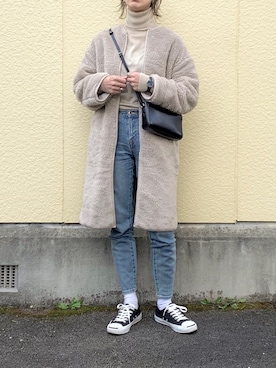 「NOLLEY’S（ノーリーズ）のアイテム（ジャケット/アウター）」を使った、たろ☺︎さん（レディース・165cm）の冬コーディネート