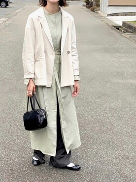 スラックスを使った リネンワンピース の人気ファッションコーディネート Wear