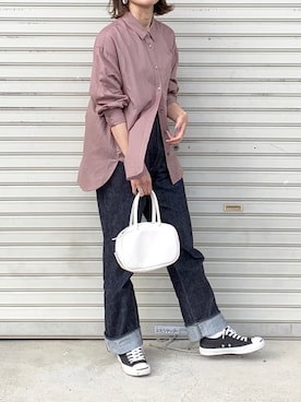 「ANATOMICA（アナトミカ）の【ANATOMICA】別注 618 MARILYN 13oz（デニムパンツ）」を使った、たろ☺︎さん（レディース・165cm）の春コーディネート