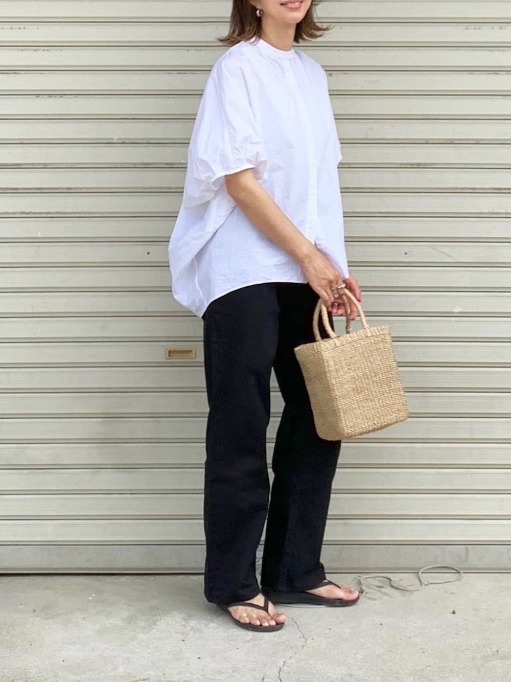 ANATOMICA【バンドカラー】白 ホワイト シャツ Anatomica アナトミカ