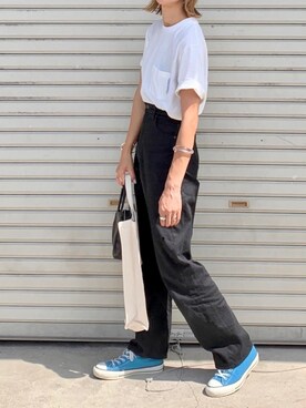 「BASECONTROL（ベースコントロール）のアイテム」を使った、たろ☺︎さん（レディース・165cm）の夏コーディネート