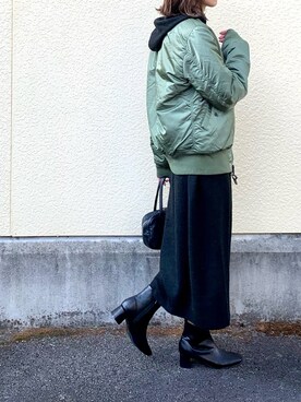 「アーバンリサーチ」｜「アイテム（MA-1）」を使った、たろ☺︎さん（レディース・165cm）の秋コーディネート