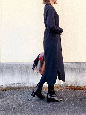 ブーツを使った ワッフルワンピース の人気ファッションコーディネート Wear