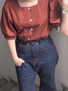 「アプレジュール」｜「アイテム（デニムパンツ）」を使った、こまさん（レディース・154cm）の夏コーディネート