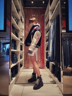 「diesel」｜「アイテム（ジャケット/アウター）」を使った、dieselk11museaさん（レディース・175cm）の冬コーディネート