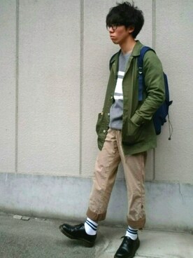 「FLASH REPORT（フラッシュリポート）のアイテム（ジャケット/アウター）」を使った、キイロトリ🐥さん（メンズ・173cm）の春コーディネート