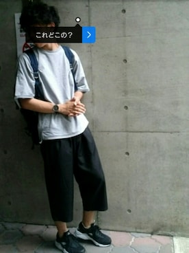 「ハラチ」｜「アイテム（スラックス）」を使った、キイロトリ🐥さん（メンズ・174cm）の夏コーディネート