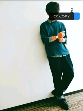 「ダニエルウェリントン」｜「アイテム（スウェット）」を使った、キイロトリ🐥さん（メンズ・174cm）の秋コーディネート