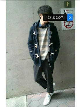 「Right-on（ライトオン）のアイテム（ダッフルコート）」を使った、キイロトリ🐥さん（メンズ・174cm）の秋コーディネート
