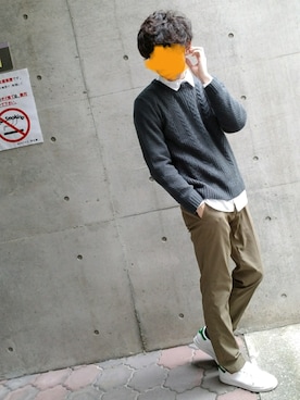 「Daniel Wellington（ダニエルウェリントン）の【Daniel Wellington】レザーバンド３６ＭＭ（アナログ腕時計）」を使った、キイロトリ🐥さん（メンズ・174cm）の秋コーディネート