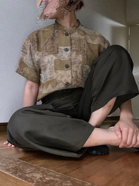 「古着のアイテム（シャツ/ブラウス、その他）」を使った、meiさん（レディース・162cm）の秋コーディネート