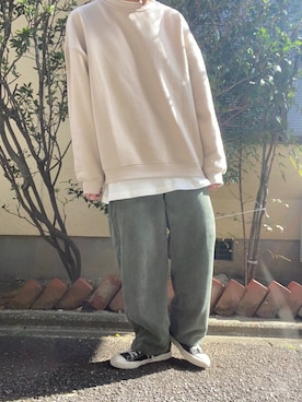 「kutir（クティール）の【３点セット】kutirスタイルセット（フリーサイズ）（スウェット、ベージュ系）」を使った、meiさん（レディース・162cm）の秋コーディネート