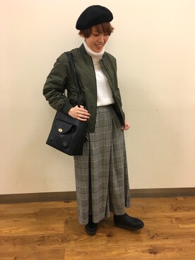 「Right-on（ライトオン）のアイテム（ブルゾン）」を使った、azuさん（レディース・159cm）の冬コーディネート