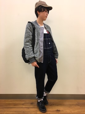 「Right-on（ライトオン）のアイテム（MA-1）」を使った、azuさん（レディース・159cm）の冬コーディネート