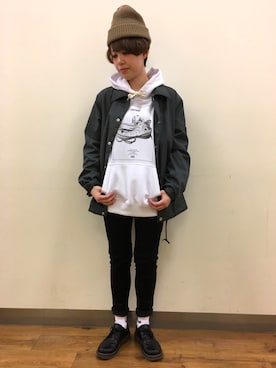 「Right-on（ライトオン）のアイテム（その他アウター）」を使った、azuさん（レディース・159cm）の冬コーディネート