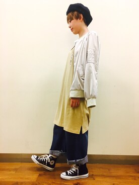 「Right-on（ライトオン）のアイテム（ブルゾン）」を使った、azuさん（レディース・159cm）の春コーディネート