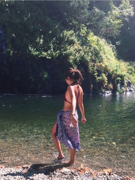 「アイテム（水着、レッド系）」を使った、Mido🌿さん（レディース・158cm）の冬コーディネート