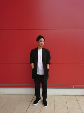 「FILLING PIECES（フィリングピース）のアイテム」を使った、三浦準矢さん（メンズ・166cm）の秋コーディネート