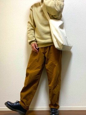 「Gramicci（グラミチ）のアイテム（スウェット）」を使った、Jさん（メンズ・172cm）の冬コーディネート