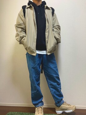 「AZUL by moussy（アズールバイマウジー）のアイテム（タンクトップ）」を使った、Jさん（メンズ・172cm）の冬コーディネート
